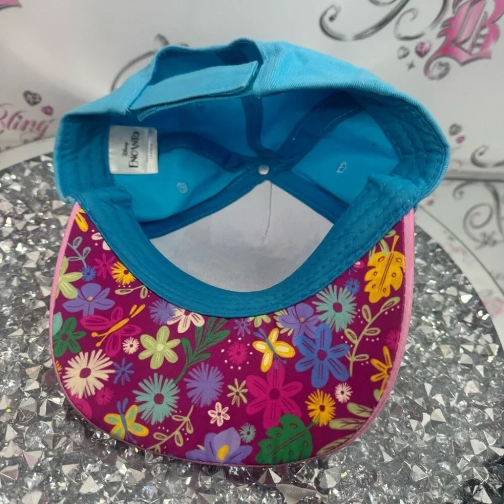 Disney encanto kids hat floral flowers princess Mirabel Cap - Pink and Blue